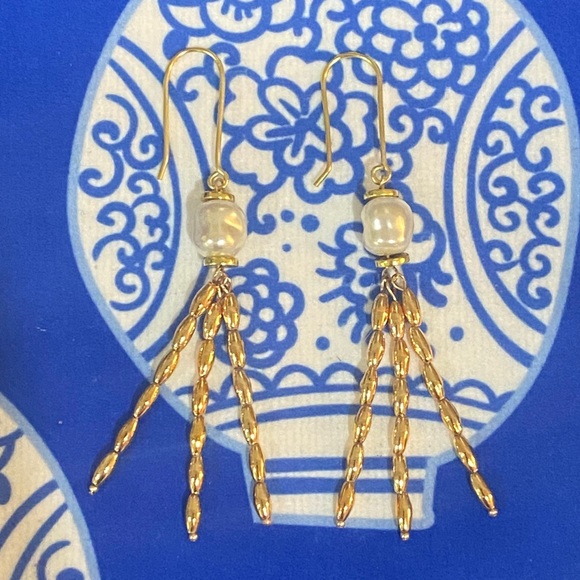 Pearl and Rice Bead Earrings - Picture 7 of 7